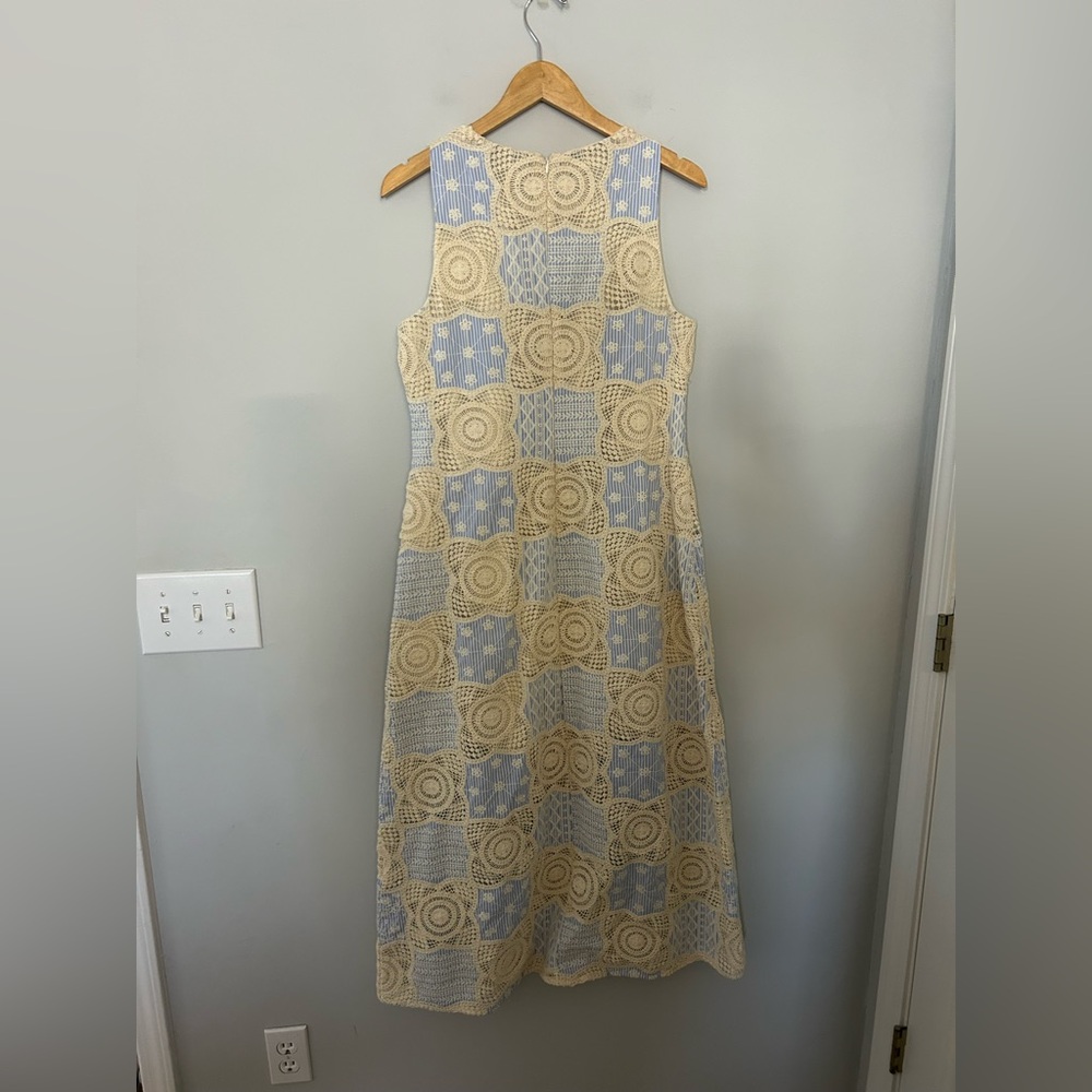 English Factory Crochet Patchwork Sleeveless Midi Dress - Picture 3 of 6